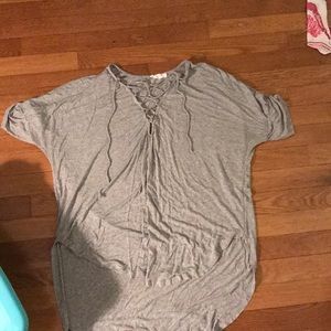 High-low lace up shirt